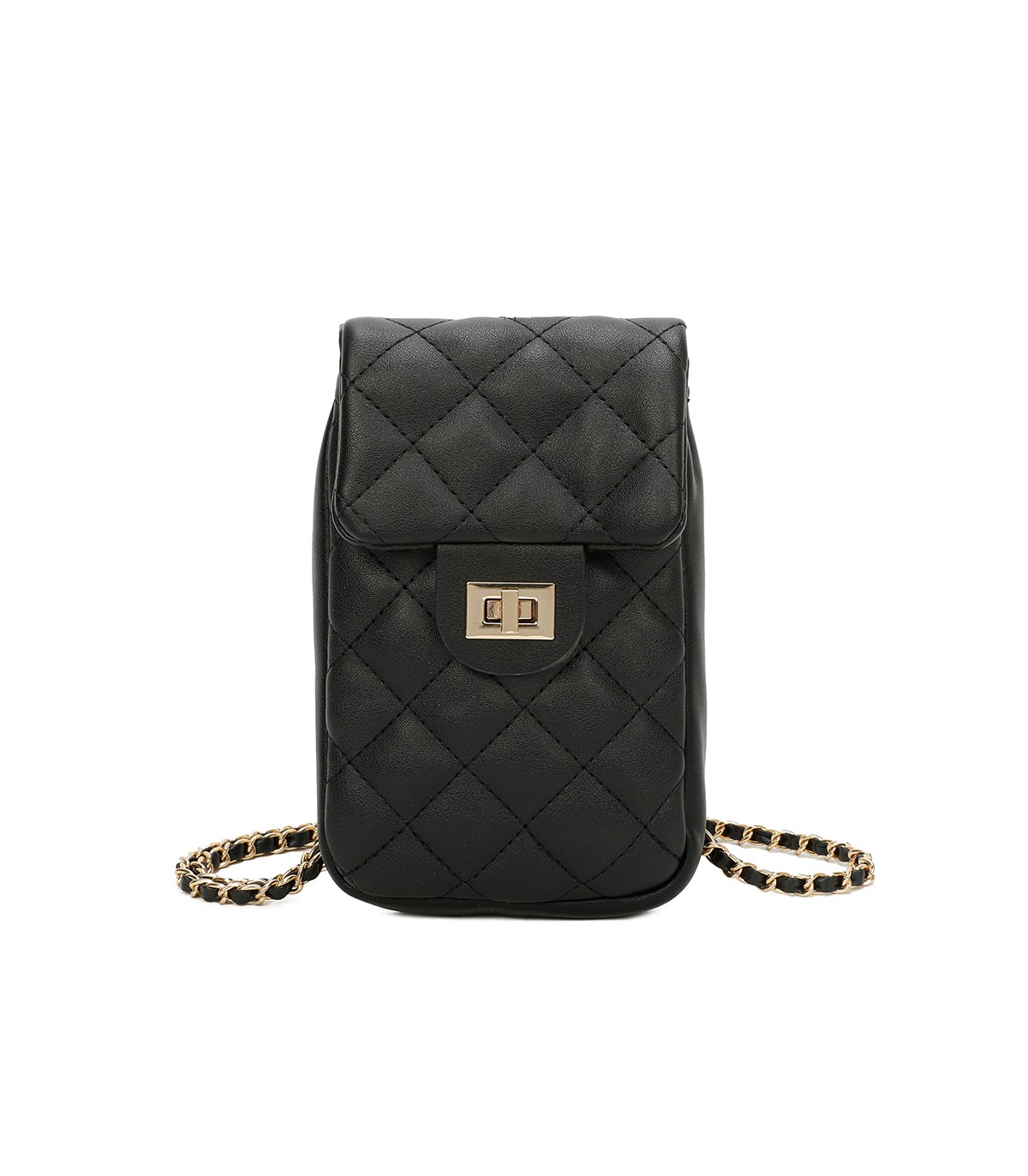 T11327 - Bolso para móvil con cierre de pestillo y bandolera ornamentada