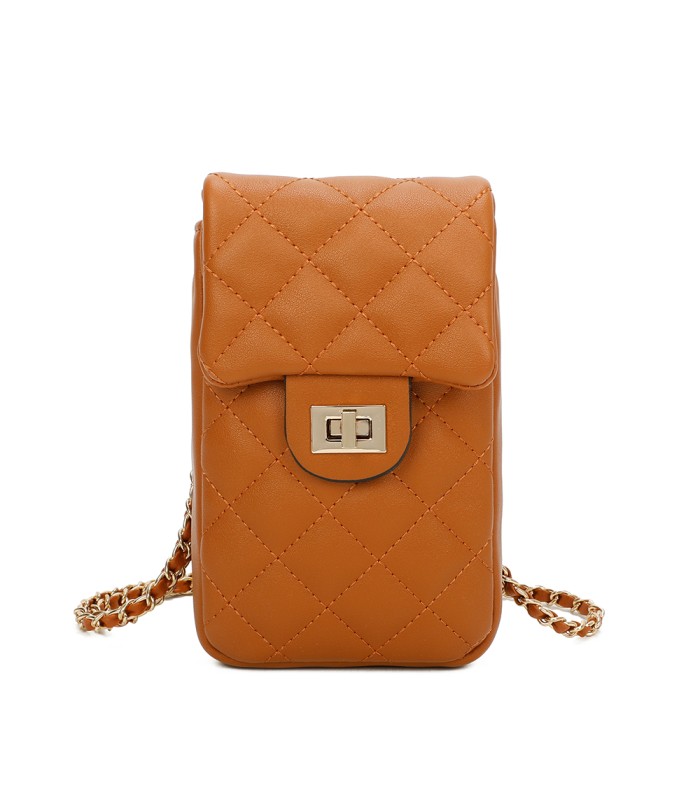 T11327 - Bolso para móvil con cierre de pestillo y bandolera ornamentada
