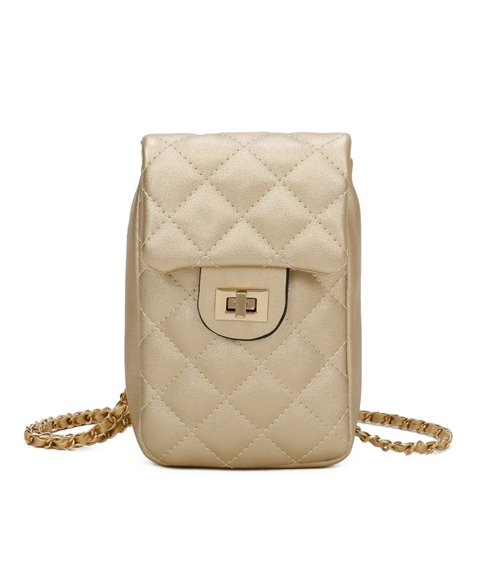 T11327 - Bolso para móvil con cierre de pestillo y bandolera ornamentada