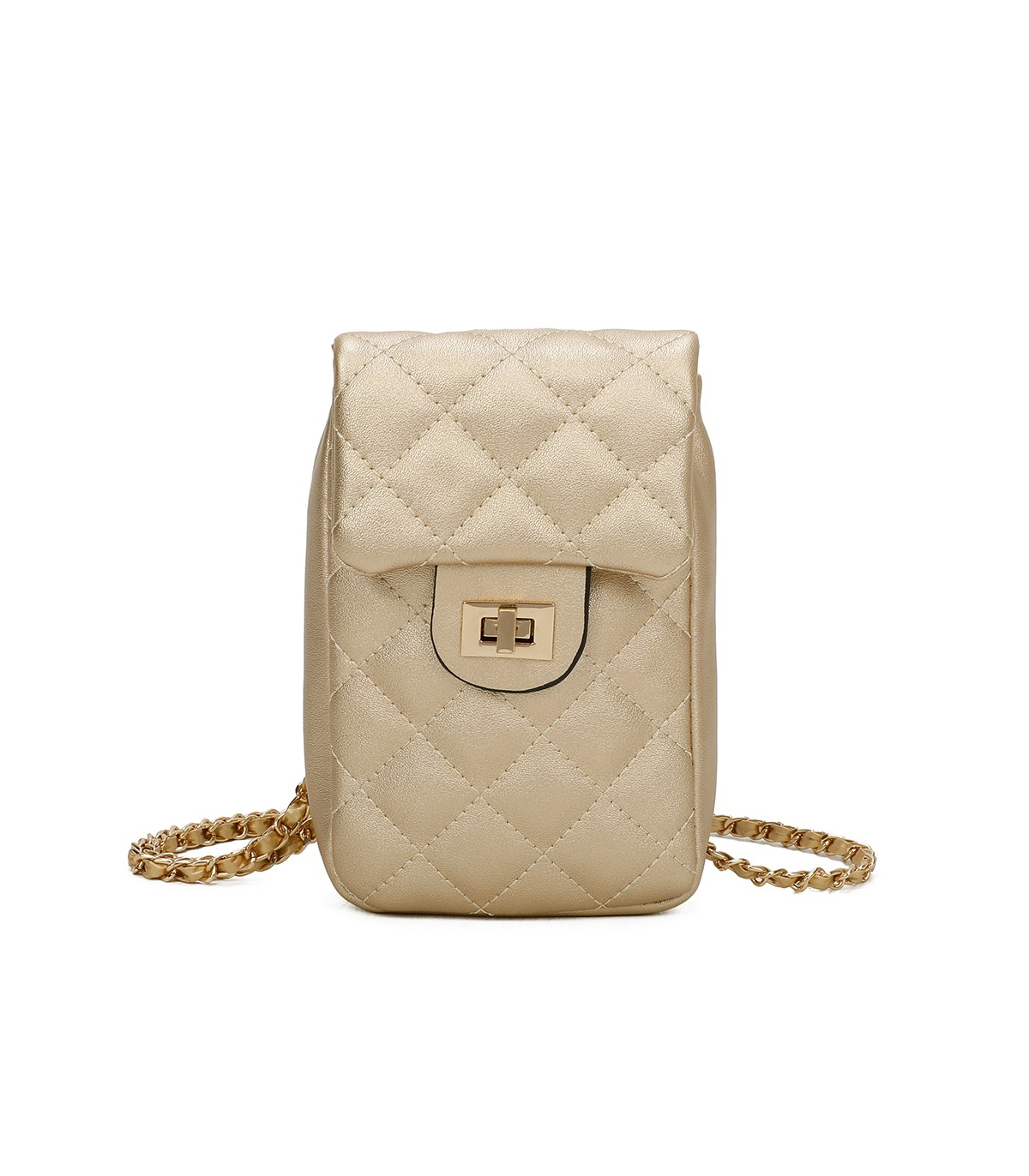 T11327 - Bolso para móvil con cierre de pestillo y bandolera ornamentada