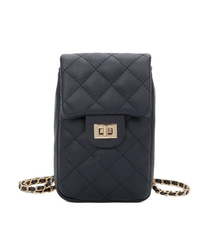 T11327 - Bolso para móvil con cierre de pestillo y bandolera ornamentada
