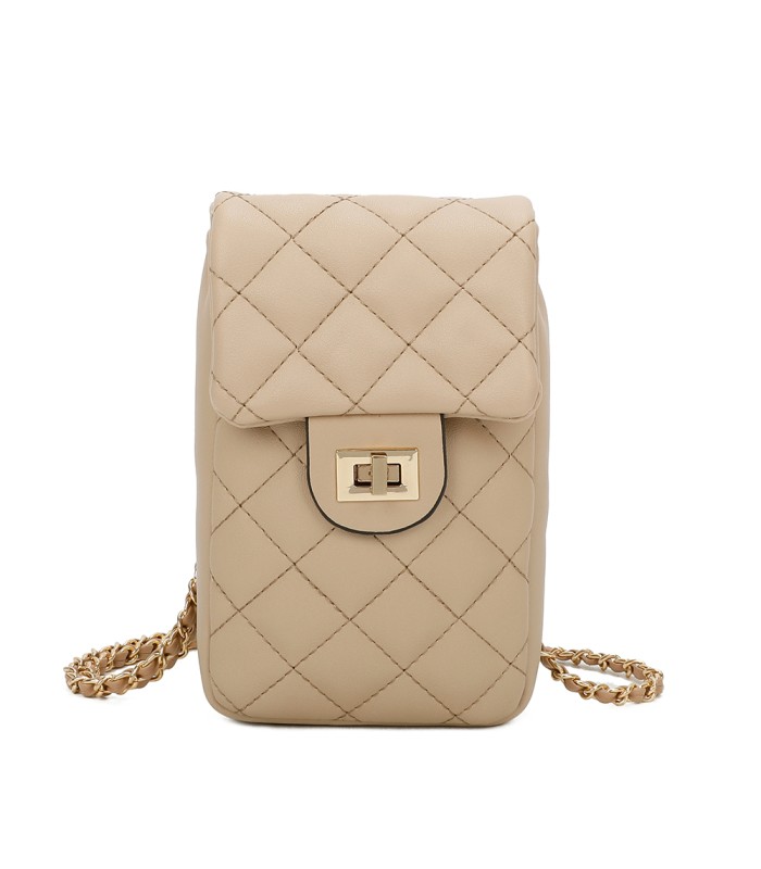 T11327 - Bolso para móvil con cierre de pestillo y bandolera ornamentada