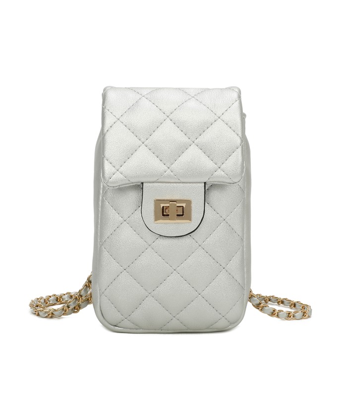 T11327 - Bolso para móvil con cierre de pestillo y bandolera ornamentada