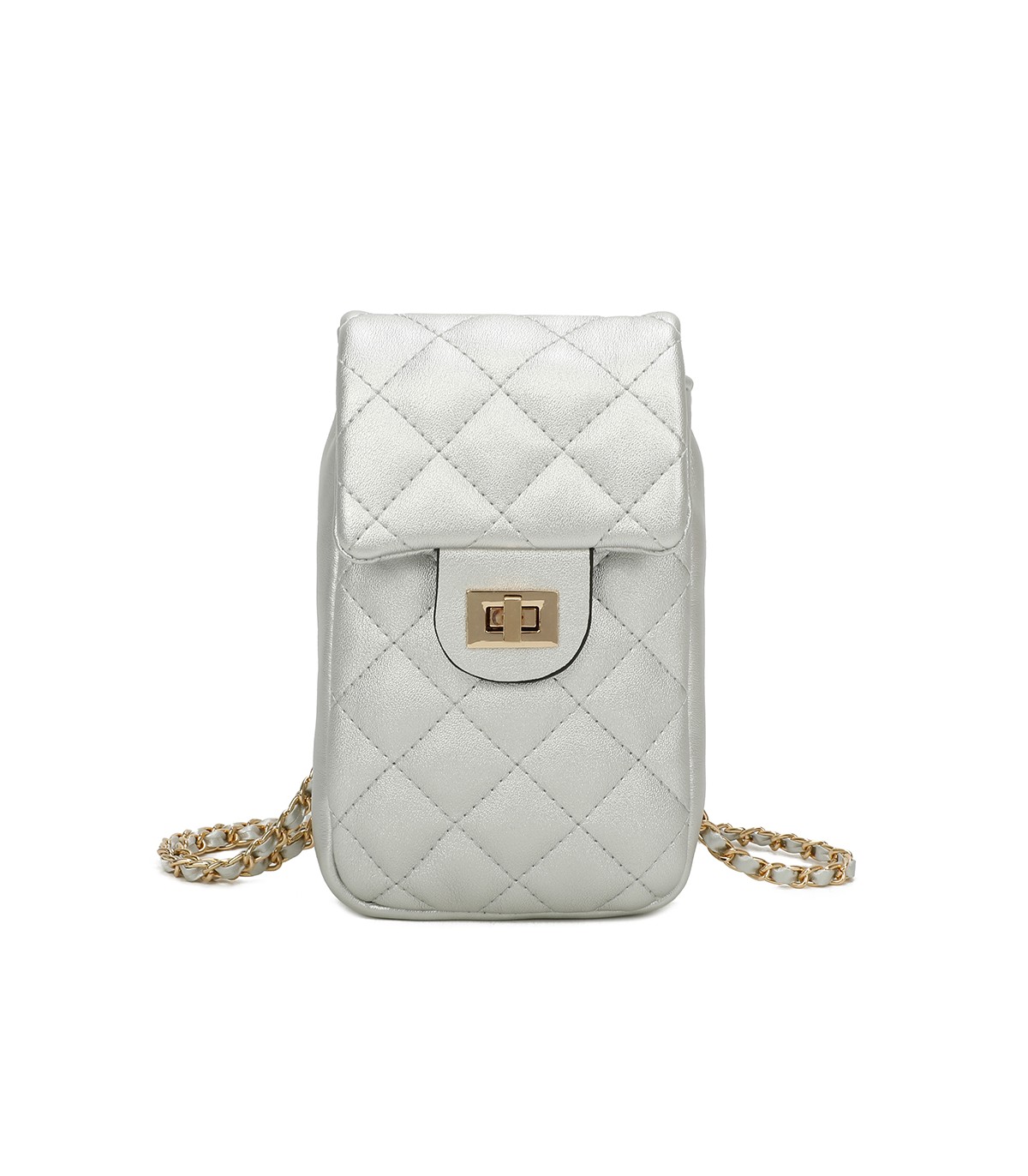 T11327 - Bolso para móvil con cierre de pestillo y bandolera ornamentada