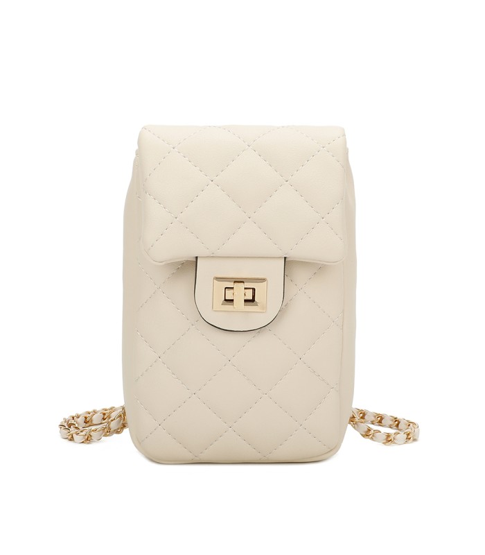 T11327 - Bolso para móvil con cierre de pestillo y bandolera ornamentada
