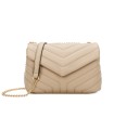 T11473 - Bolso bandolera con cierre imantado y textura efecto en V