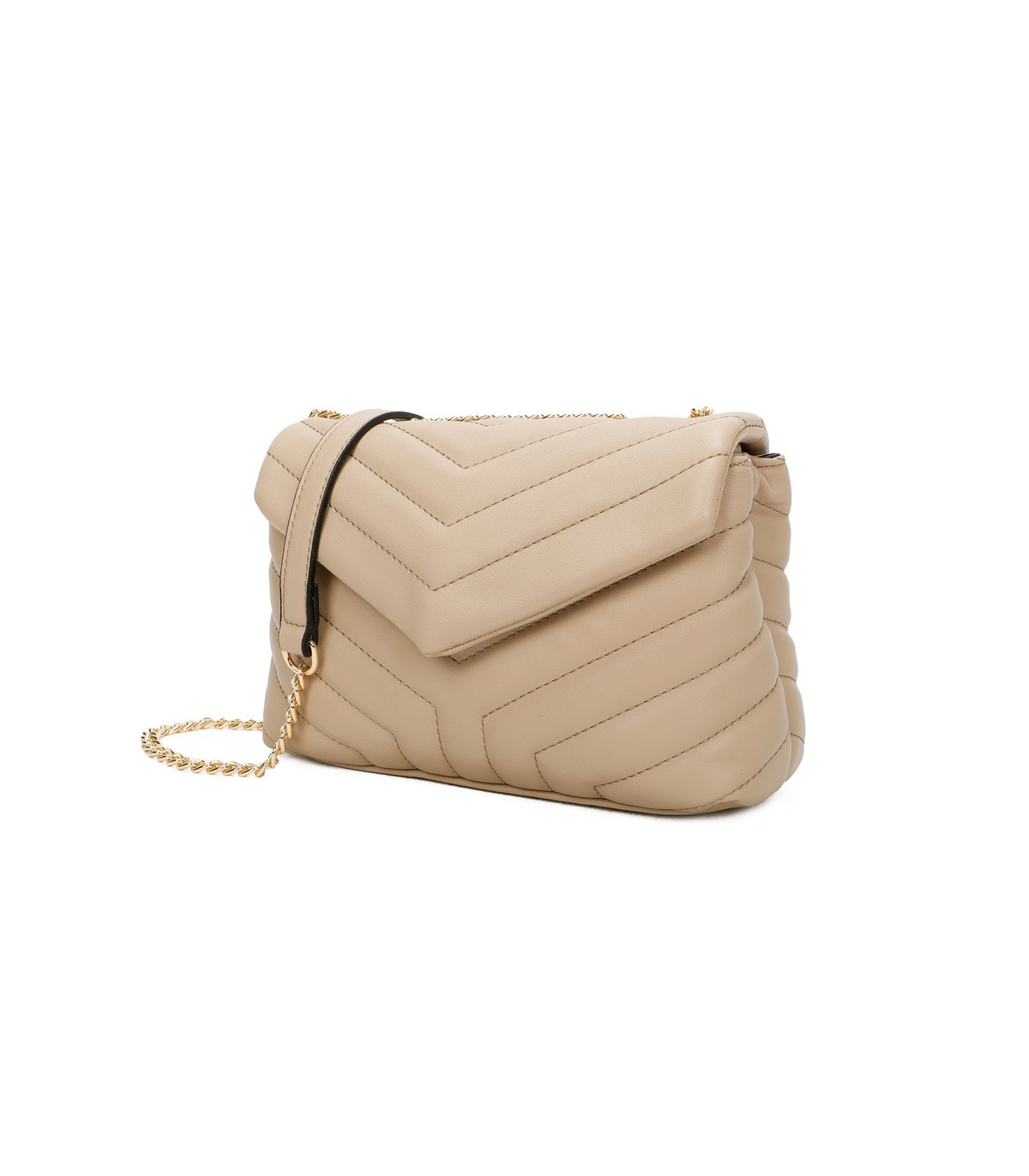 T11473 - Bolso bandolera con cierre imantado y textura efecto en V