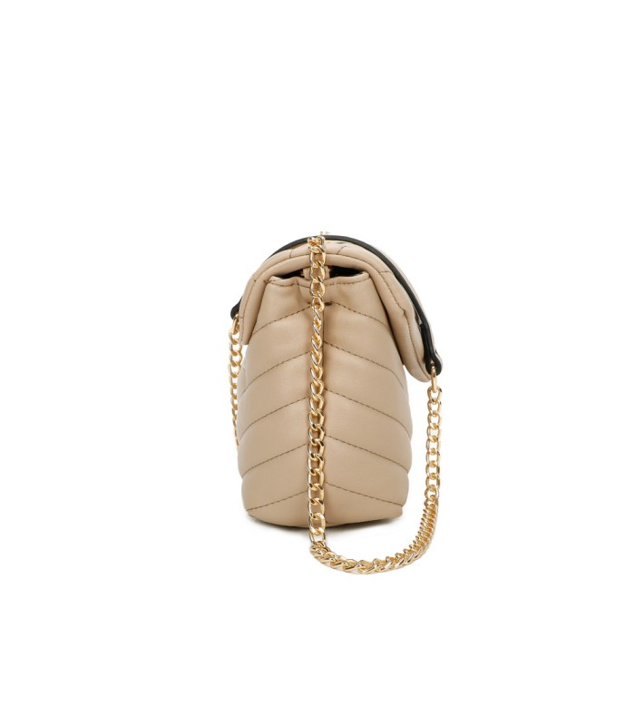 T11473 - Bolso bandolera con cierre imantado y textura efecto en V