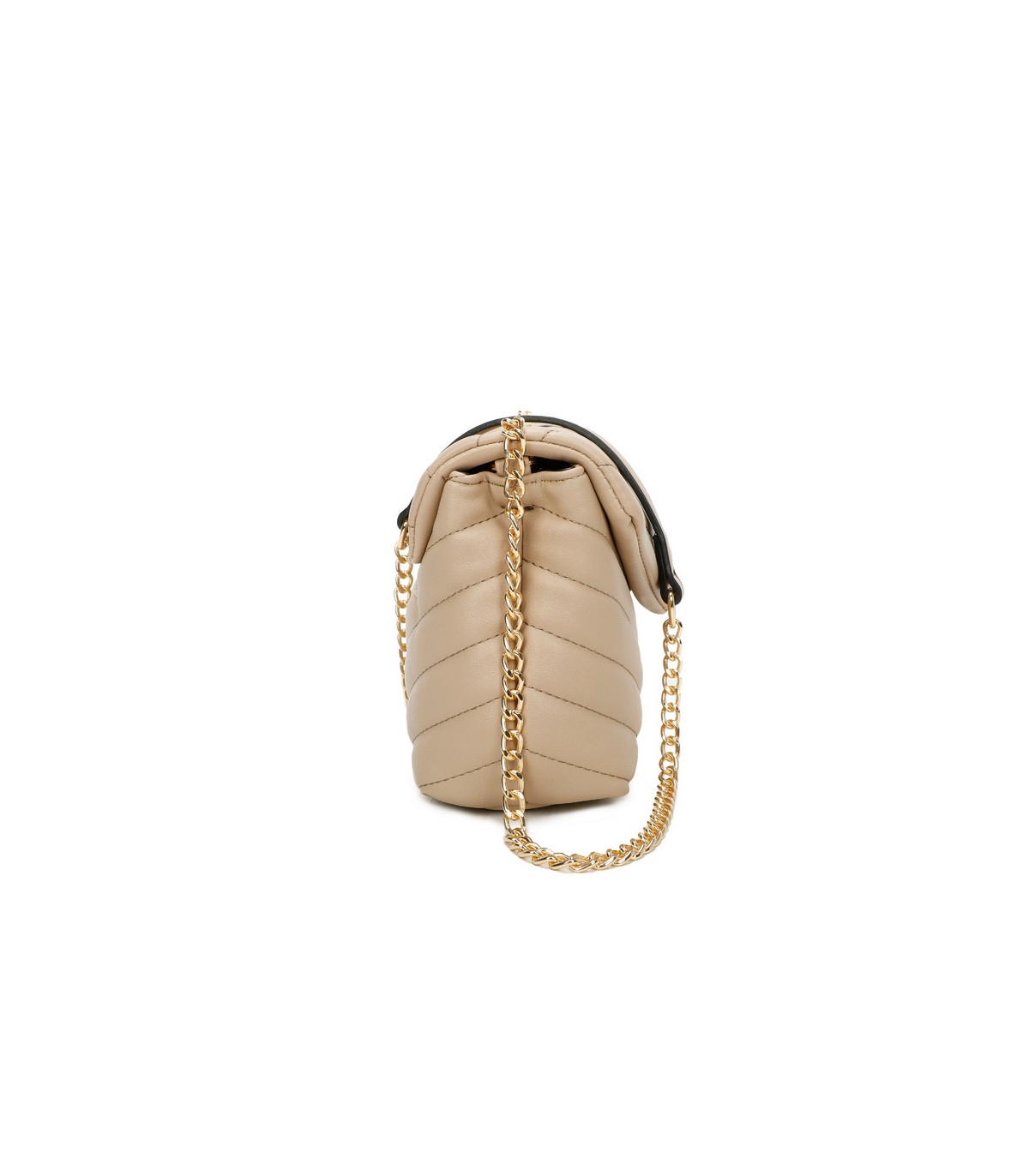 T11473 - Bolso bandolera con cierre imantado y textura efecto en V