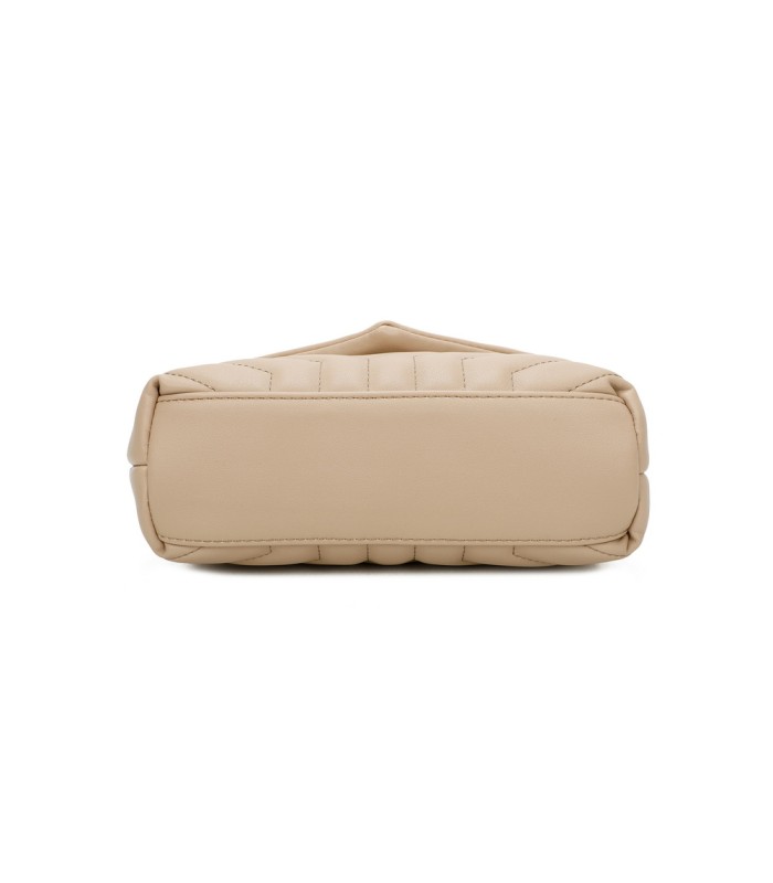 T11473 - Bolso bandolera con cierre imantado y textura efecto en V