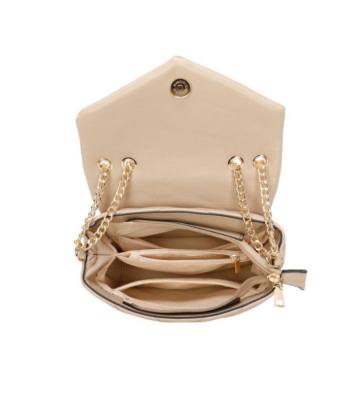 T11473 - Bolso bandolera con cierre imantado y textura efecto en V