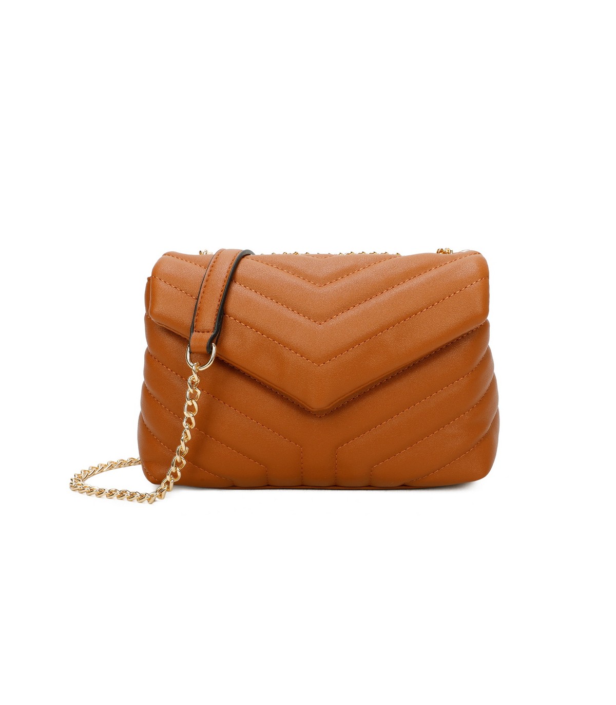 T11473 - Bolso bandolera con cierre imantado y textura efecto en V