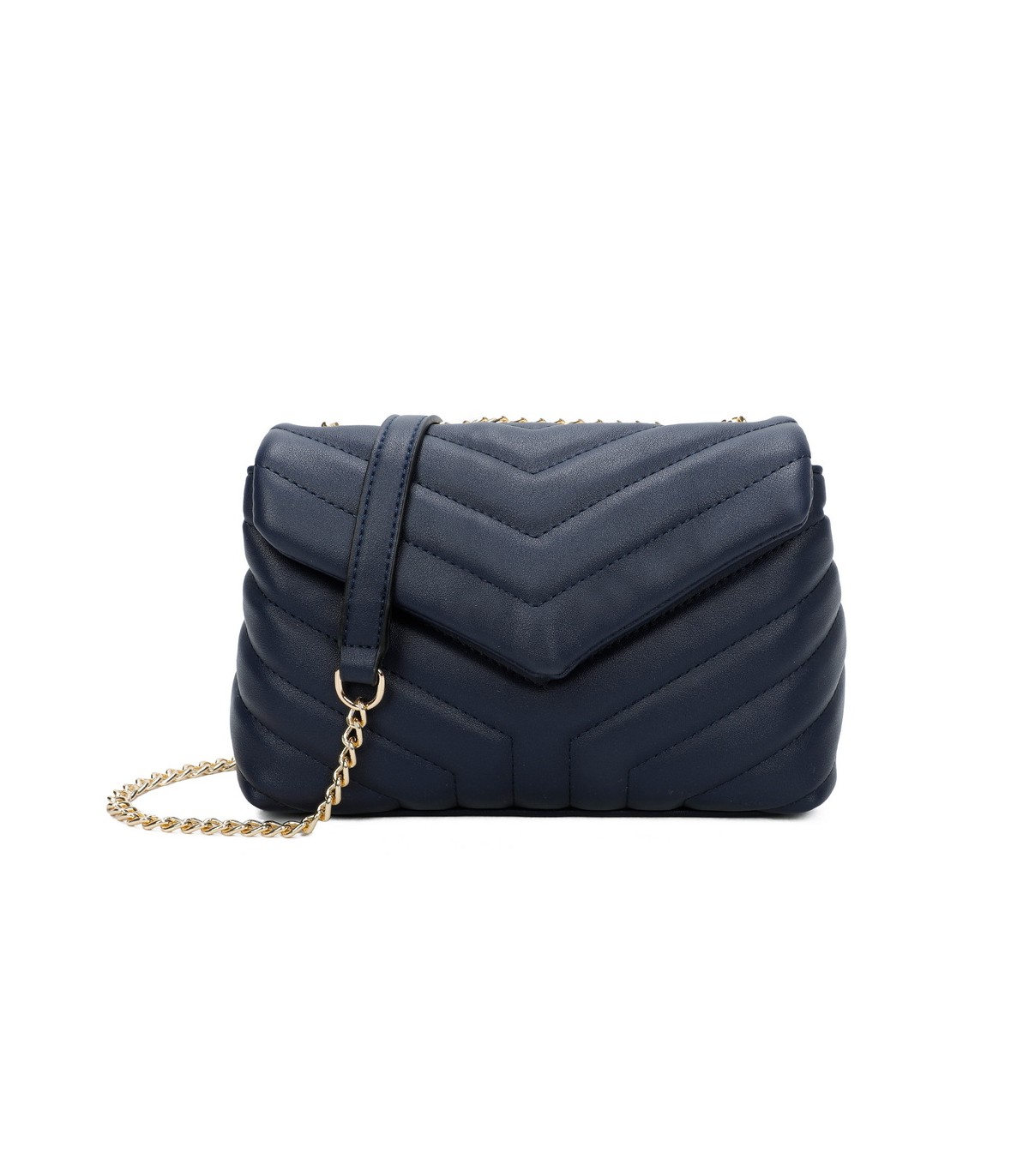 T11473 - Bolso bandolera con cierre imantado y textura efecto en V