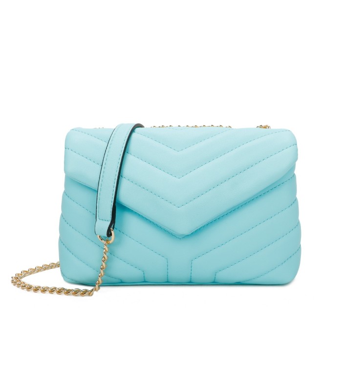 T11473 - Bolso bandolera con cierre imantado y textura efecto en V