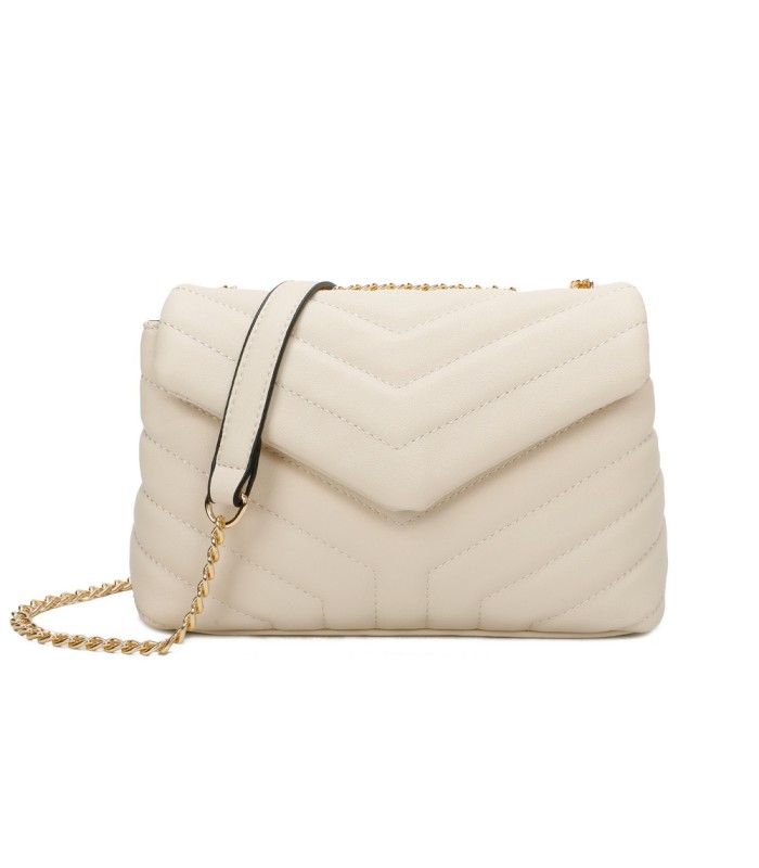 T11473 - Bolso bandolera con cierre imantado y textura efecto en V