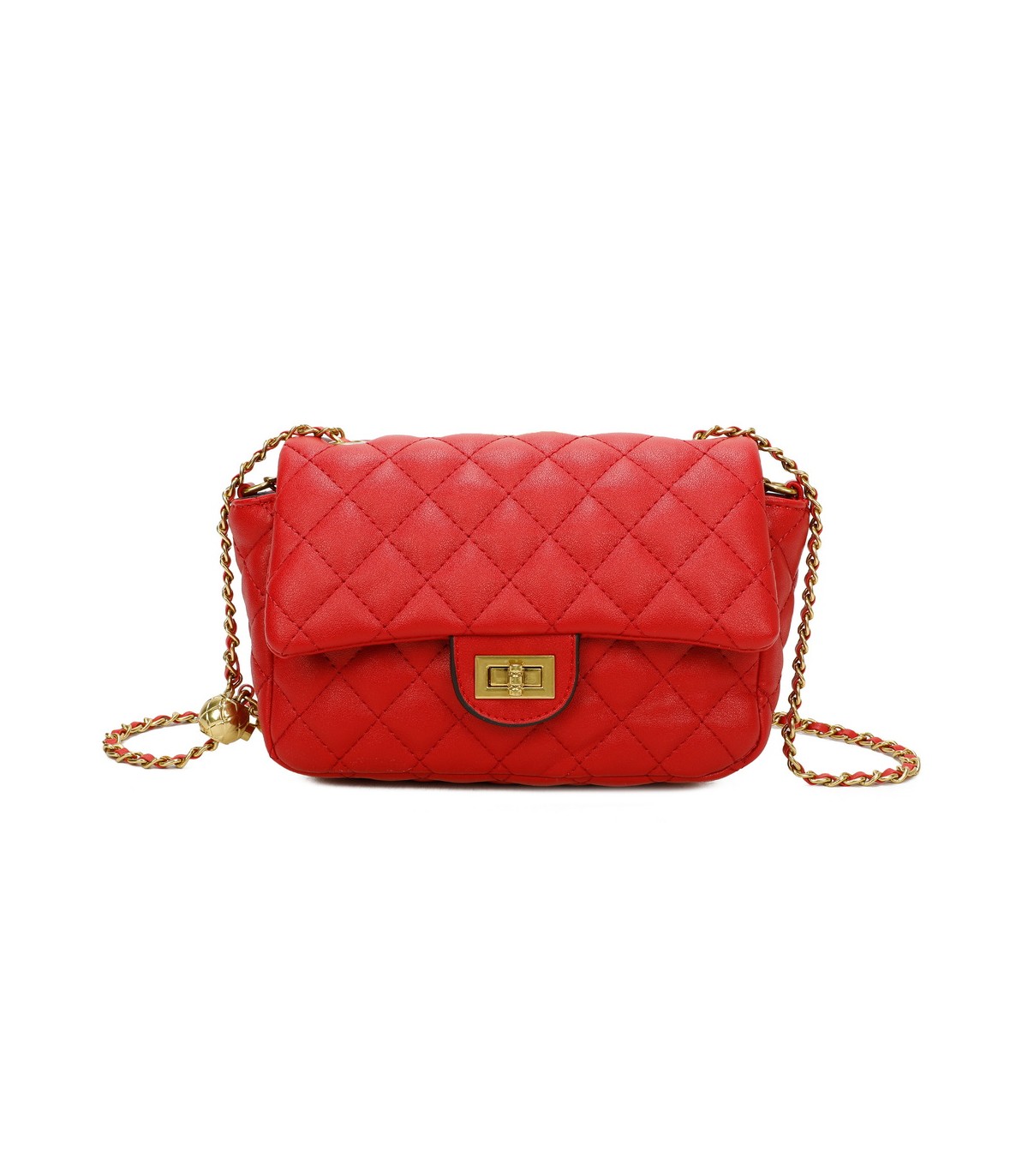 T11488 - Bolso bandolera con cierre y cadena dorada a juego