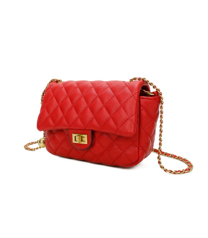 T11488 - Bolso bandolera con cierre y cadena dorada a juego