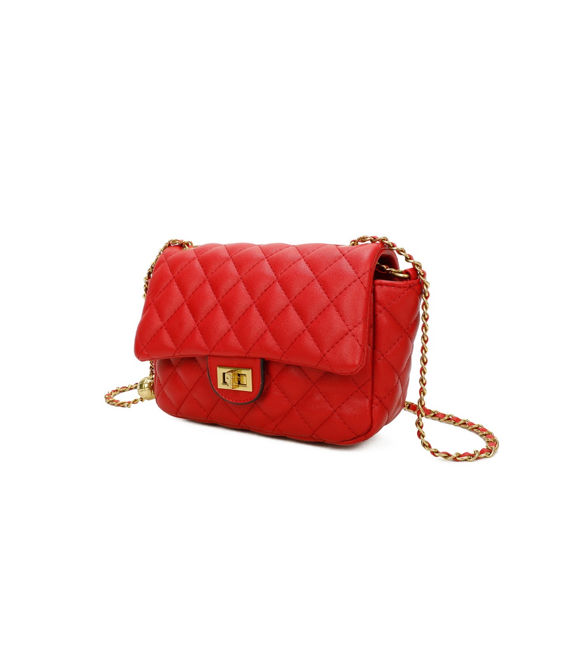 T11488 - Bolso bandolera con cierre y cadena dorada a juego