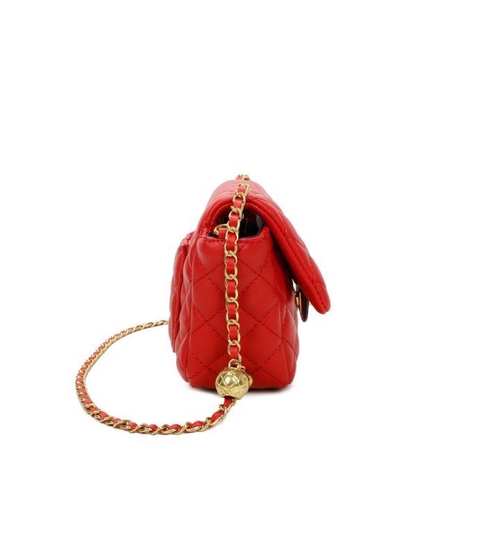 T11488 - Bolso bandolera con cierre y cadena dorada a juego