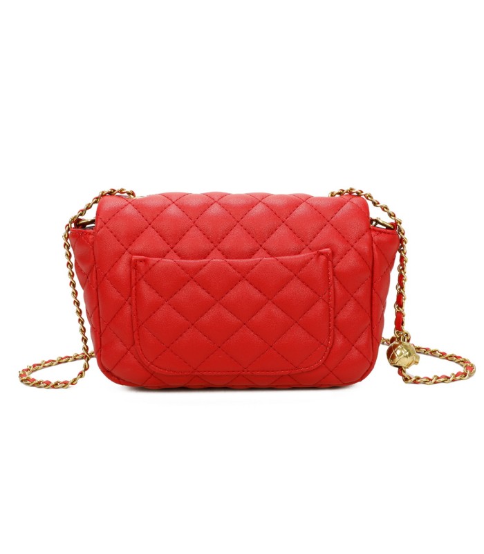 T11488 - Bolso bandolera con cierre y cadena dorada a juego
