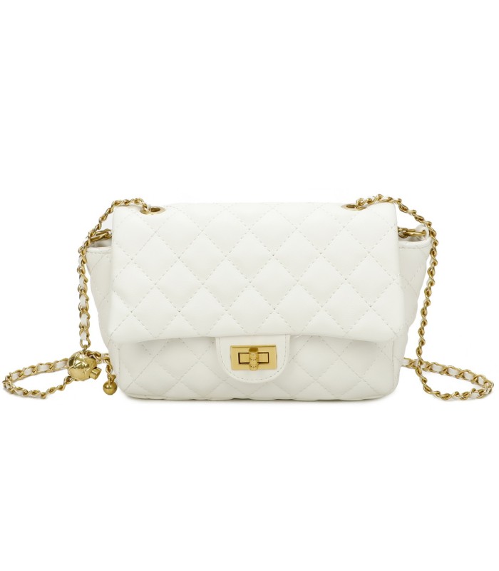 T11488 - Bolso bandolera con cierre y cadena dorada a juego