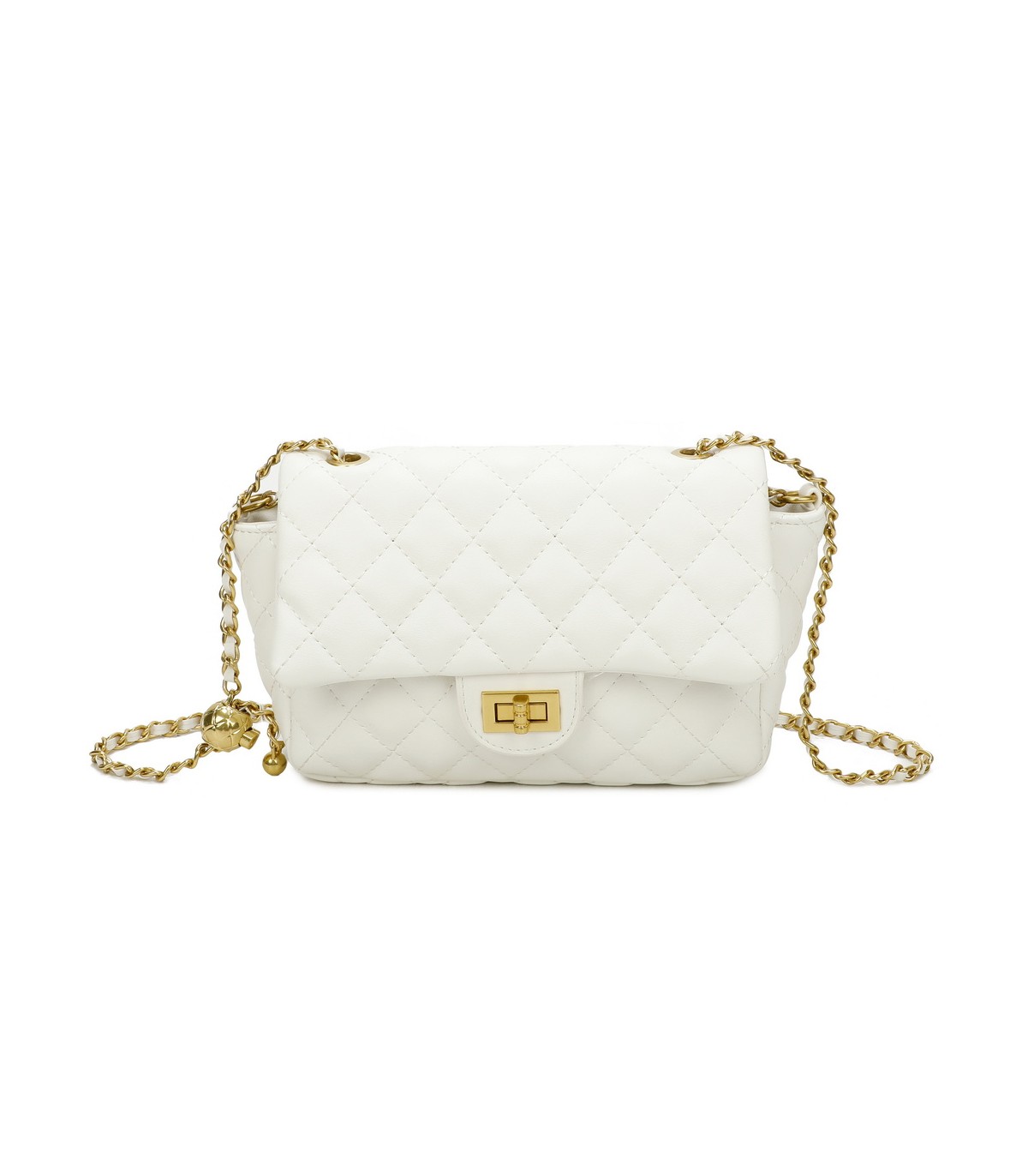 T11488 - Bolso bandolera con cierre y cadena dorada a juego