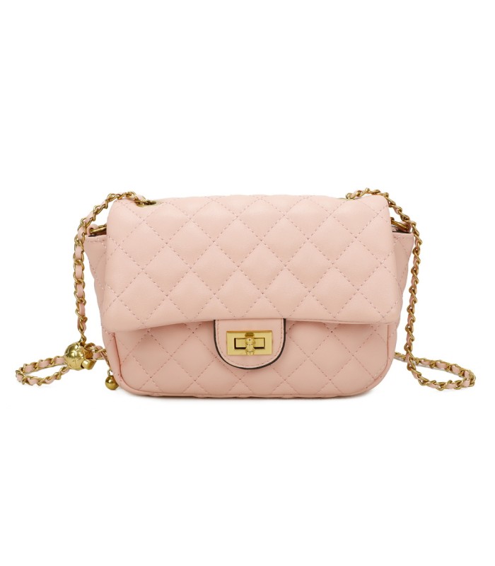 T11488 - Bolso bandolera con cierre y cadena dorada a juego