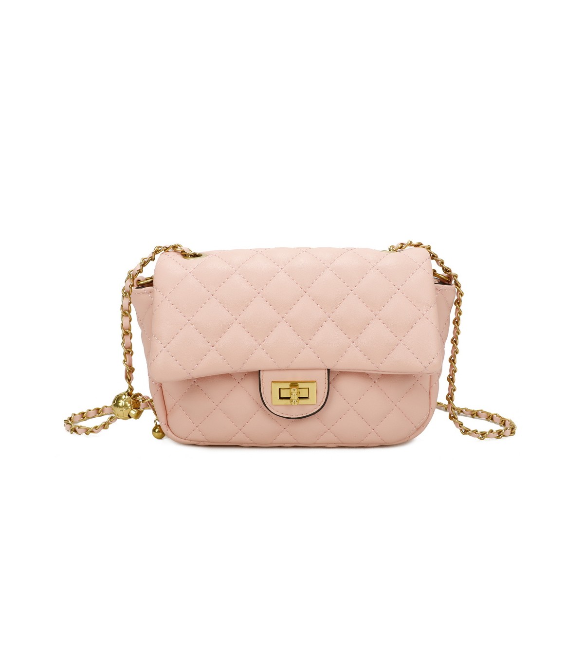 T11488 - Bolso bandolera con cierre y cadena dorada a juego