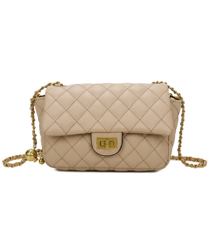 T11488 - Bolso bandolera con cierre y cadena dorada a juego