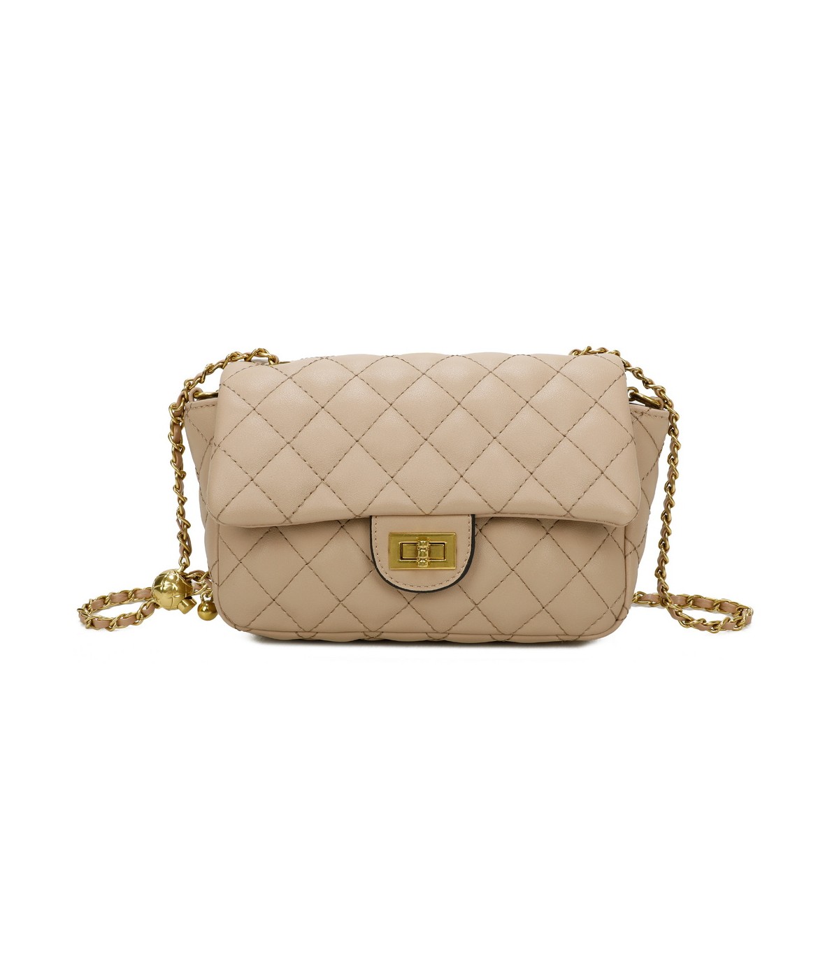 T11488 - Bolso bandolera con cierre y cadena dorada a juego