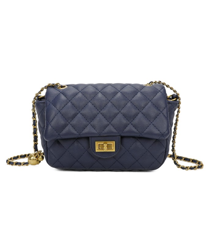 T11488 - Bolso bandolera con cierre y cadena dorada a juego