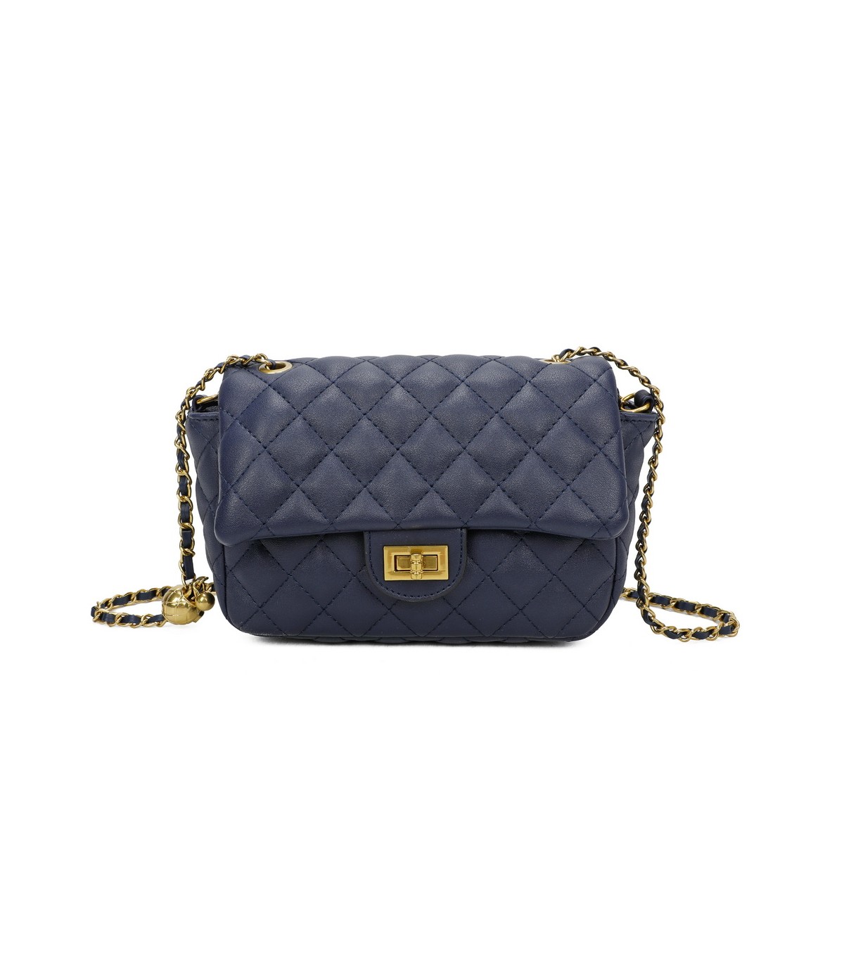 T11488 - Bolso bandolera con cierre y cadena dorada a juego