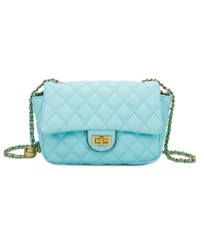 T11488 - Bolso bandolera con cierre y cadena dorada a juego