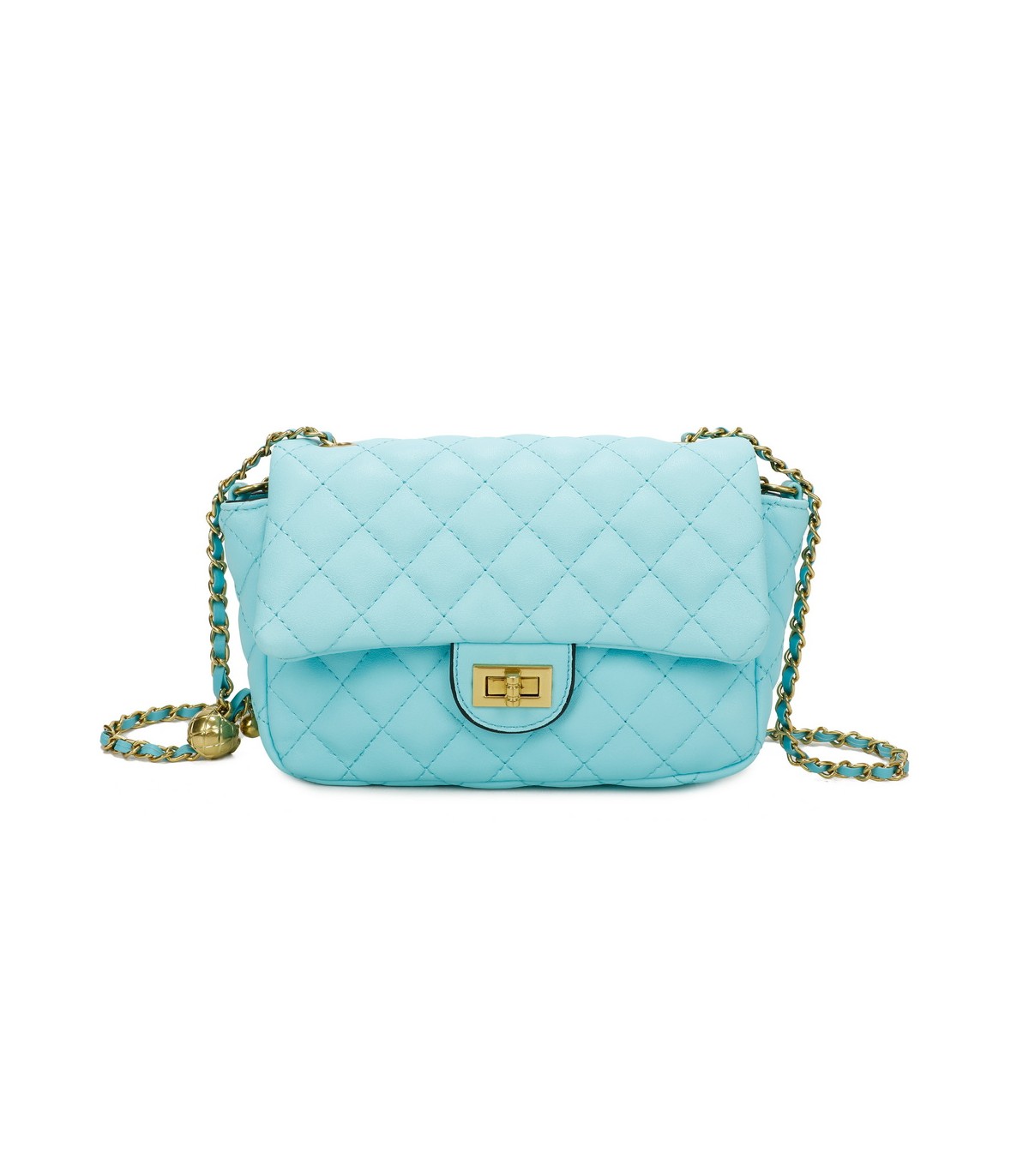 T11488 - Bolso bandolera con cierre y cadena dorada a juego