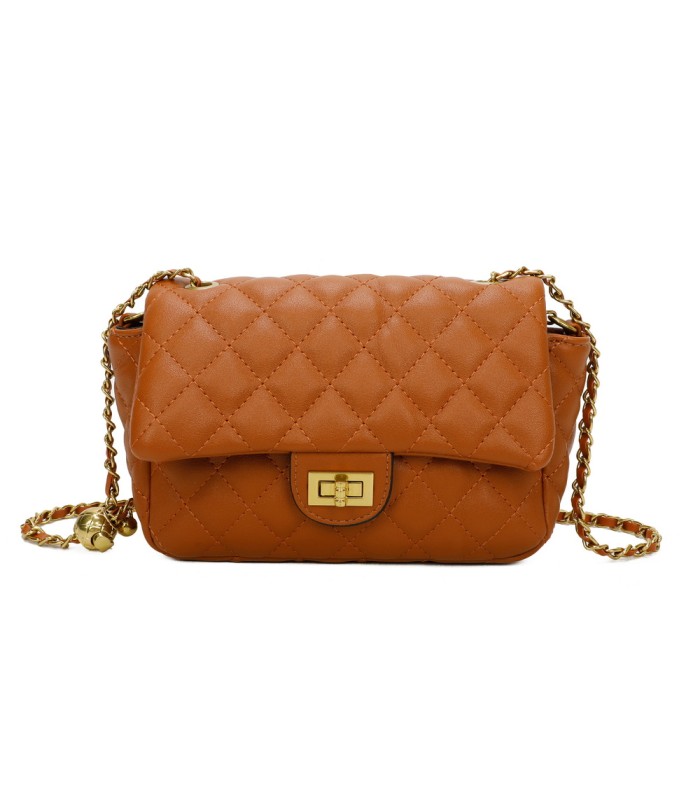 T11488 - Bolso bandolera con cierre y cadena dorada a juego