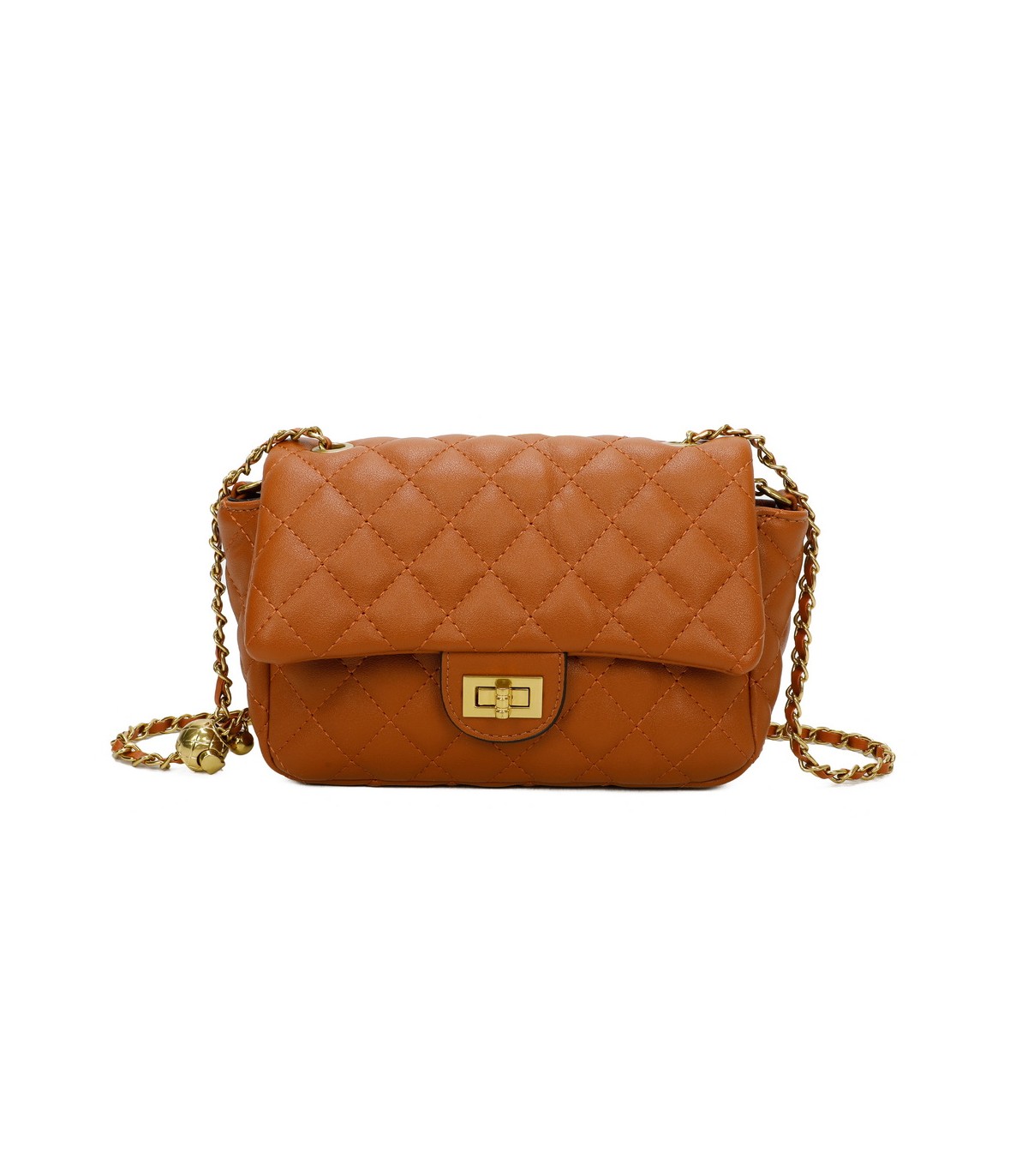 T11488 - Bolso bandolera con cierre y cadena dorada a juego
