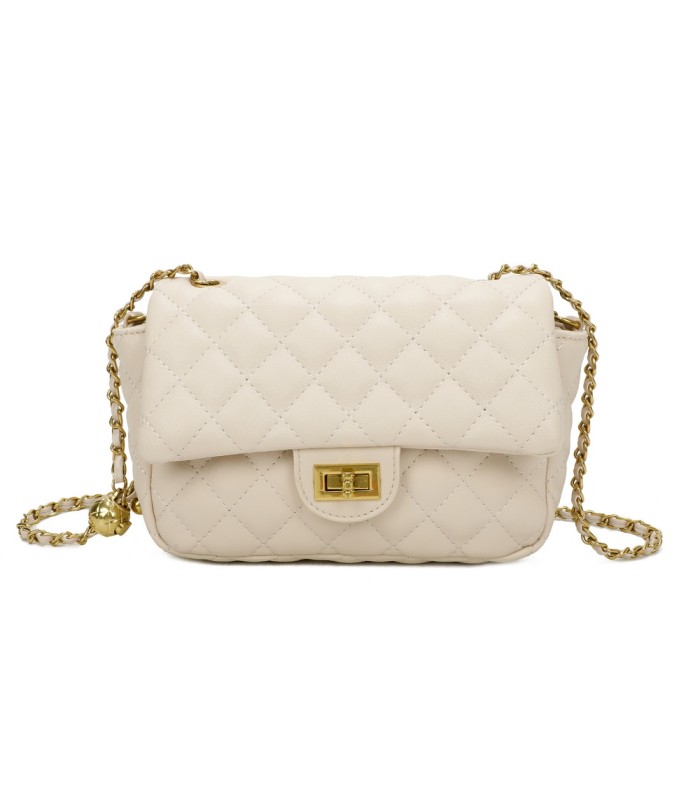 T11488 - Bolso bandolera con cierre y cadena dorada a juego
