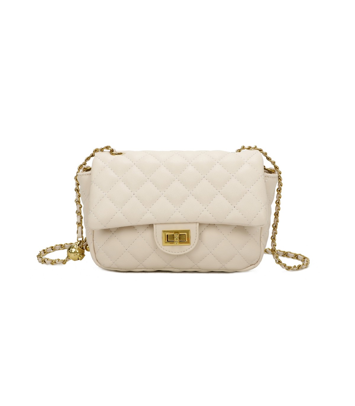 T11488 - Bolso bandolera con cierre y cadena dorada a juego