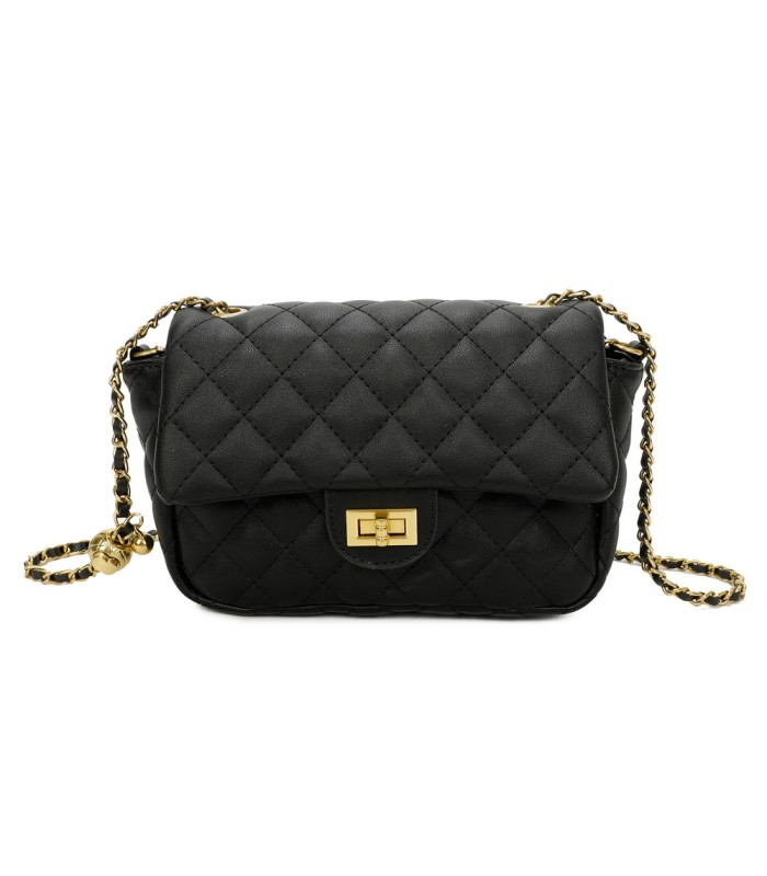 T11488 - Bolso bandolera con cierre y cadena dorada a juego