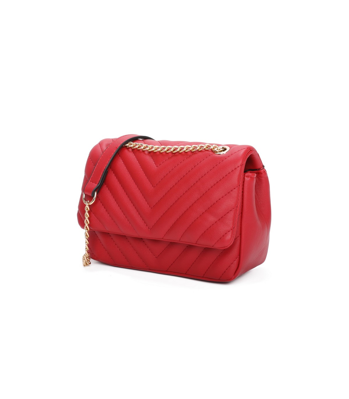 T11480 - Bolso bandolera con cadena dorada y cierre de botón imantado