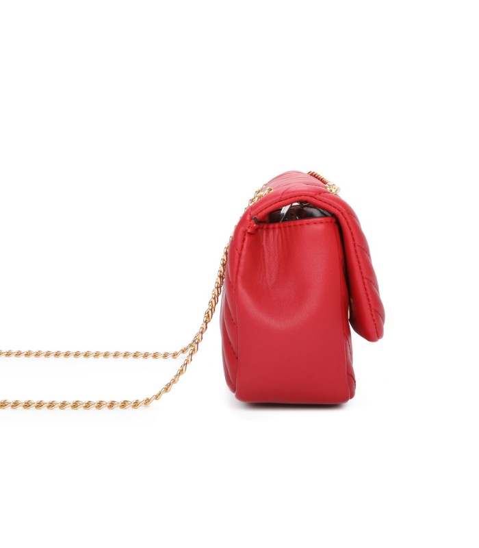 T11480 - Bolso bandolera con cadena dorada y cierre de botón imantado