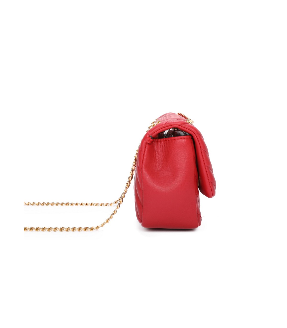 T11480 - Bolso bandolera con cadena dorada y cierre de botón imantado