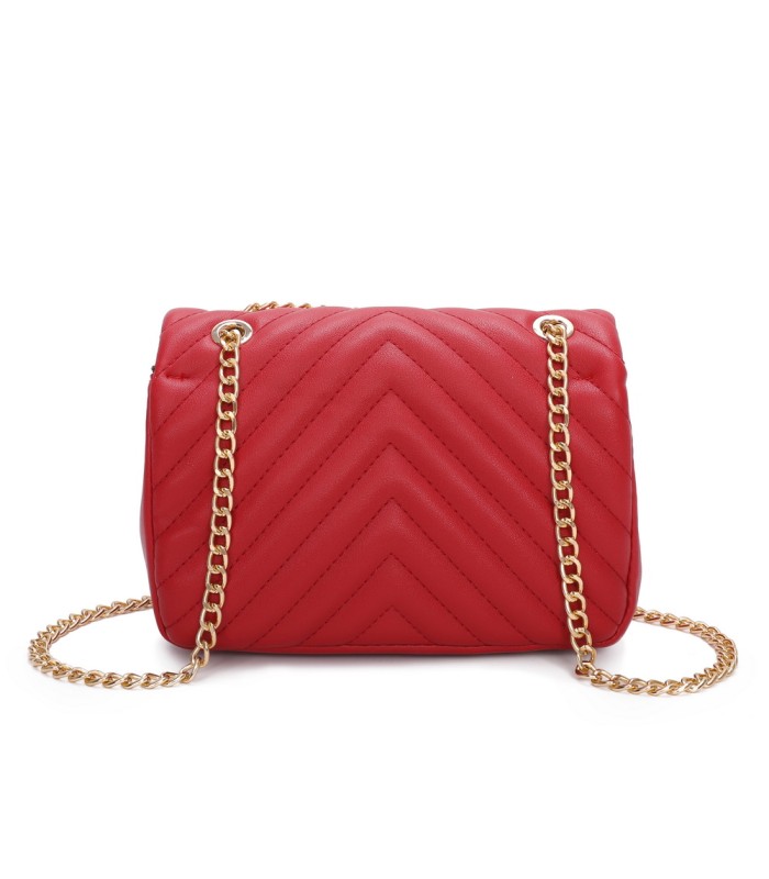 T11480 - Bolso bandolera con cadena dorada y cierre de botón imantado