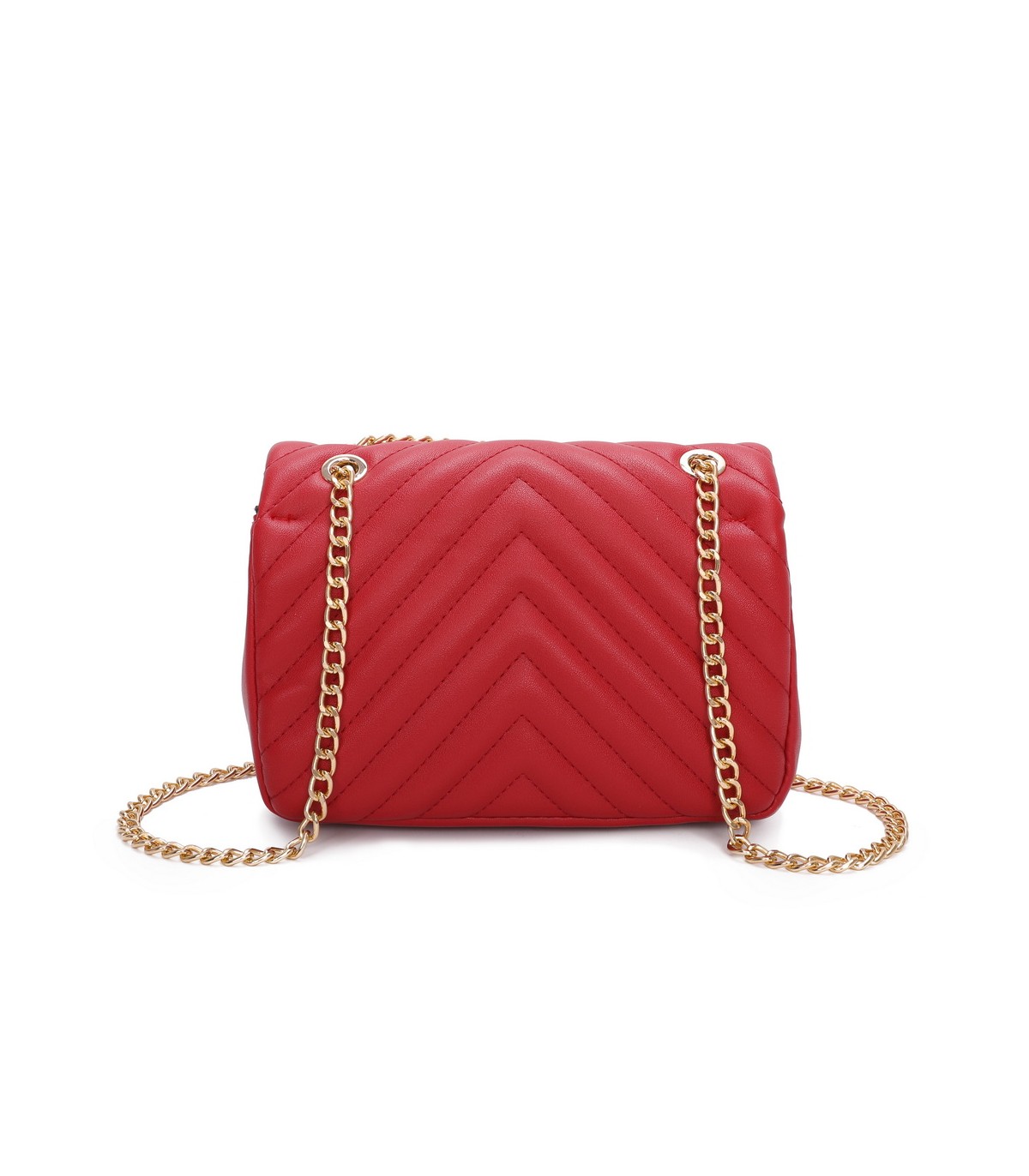 T11480 - Bolso bandolera con cadena dorada y cierre de botón imantado