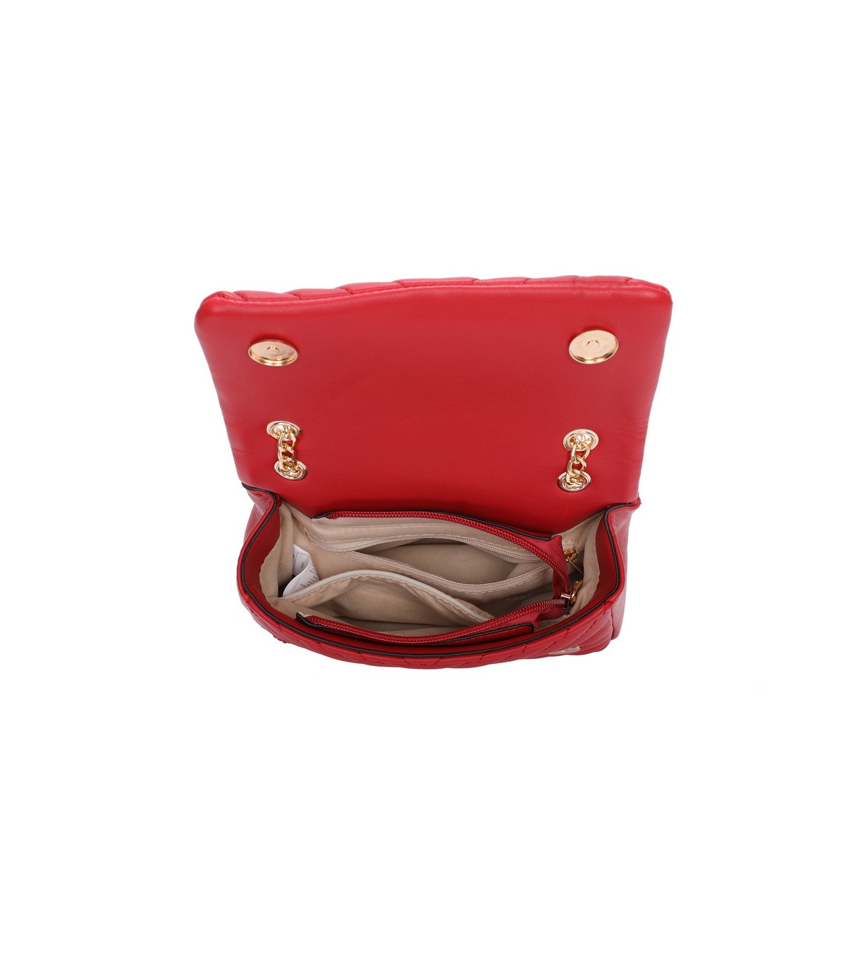 T11480 - Bolso bandolera con cadena dorada y cierre de botón imantado
