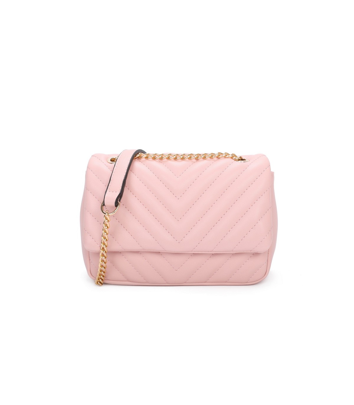 T11480 - Bolso bandolera con cadena dorada y cierre de botón imantado