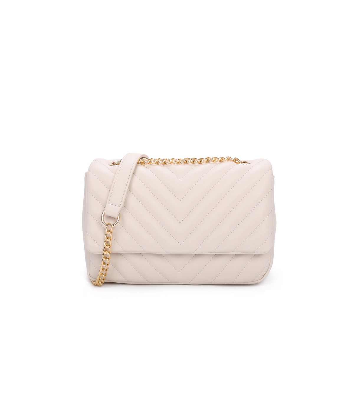 T11480 - Bolso bandolera con cadena dorada y cierre de botón imantado