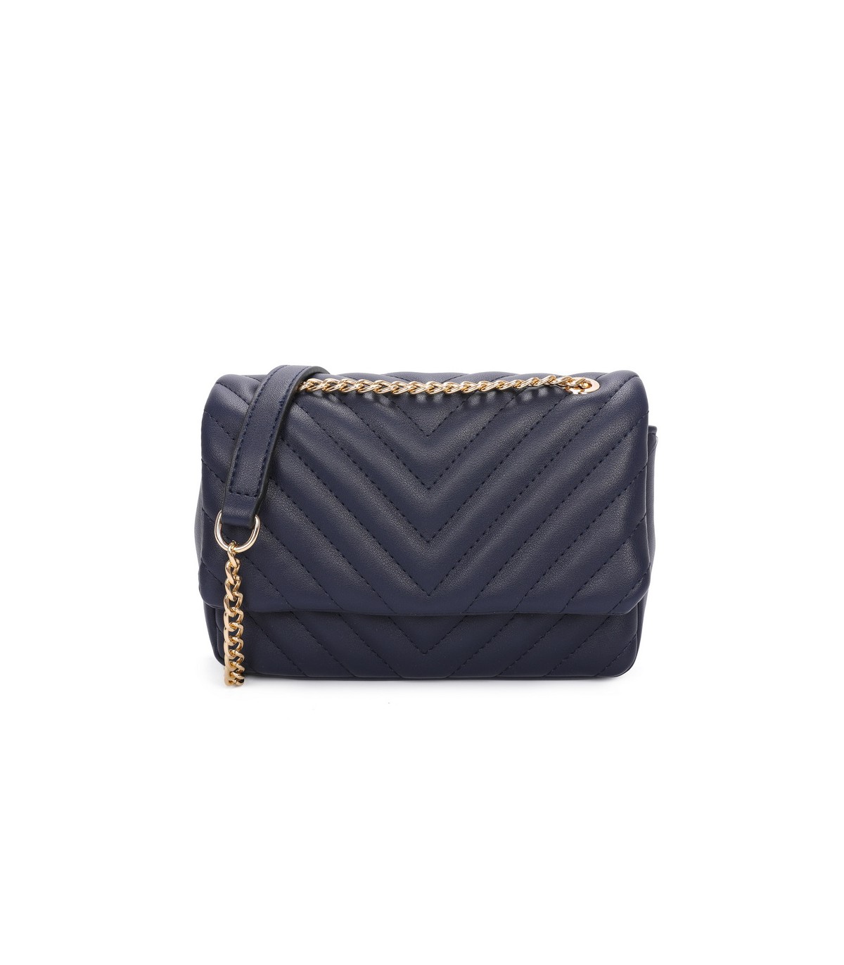 T11480 - Bolso bandolera con cadena dorada y cierre de botón imantado