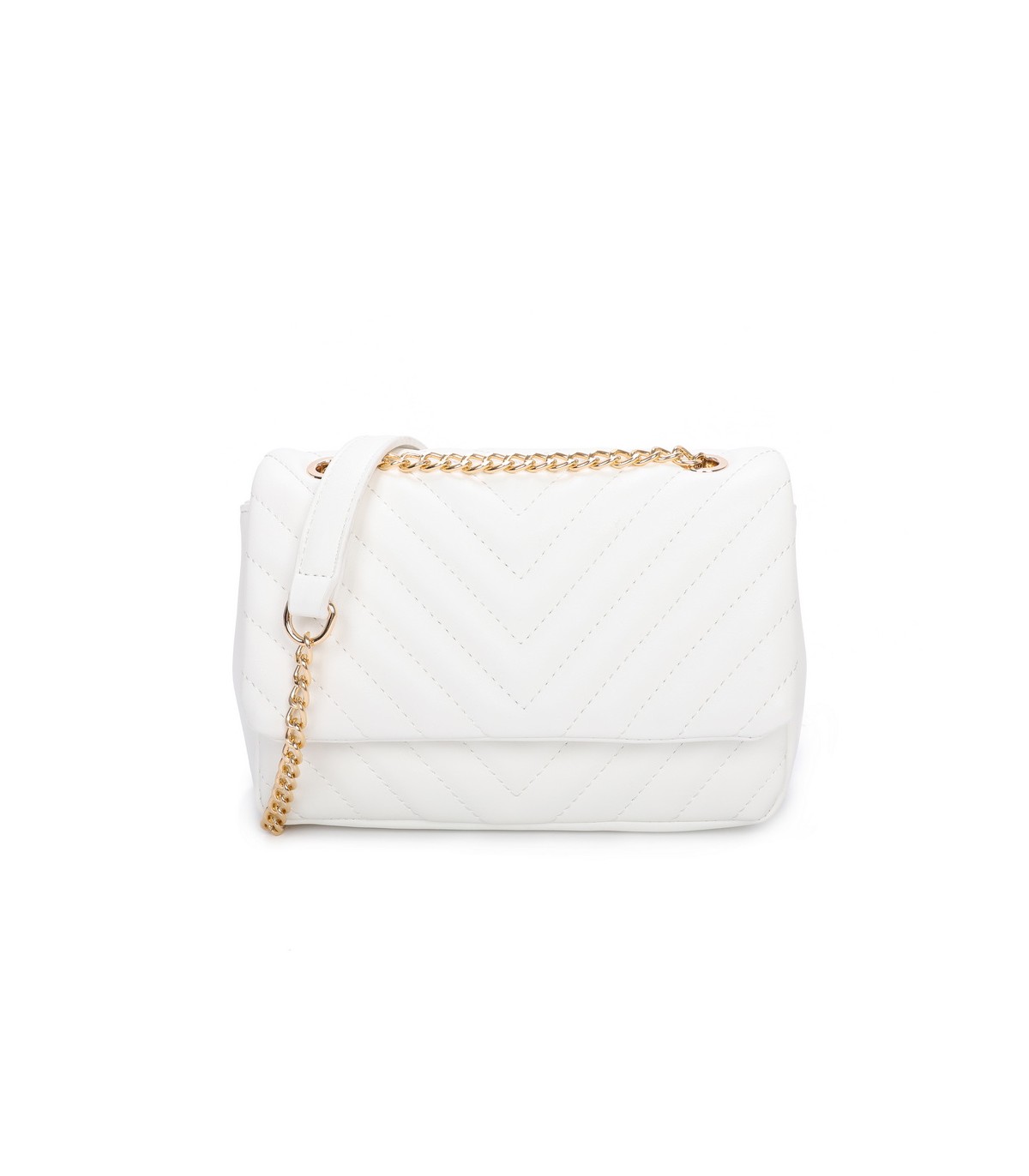 T11480 - Bolso bandolera con cadena dorada y cierre de botón imantado