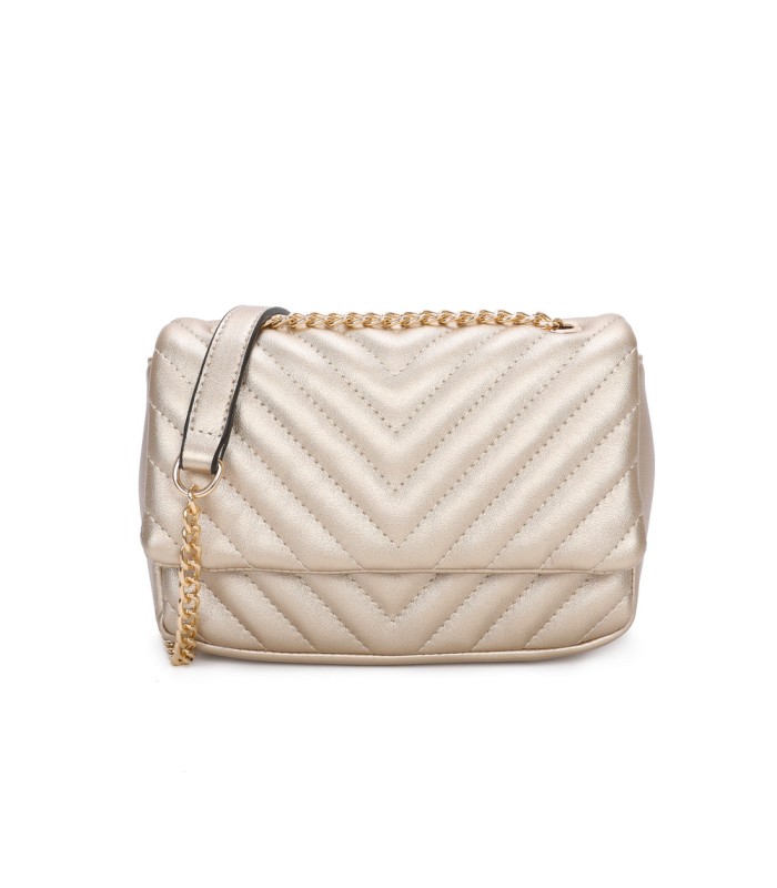 T11480 - Bolso bandolera con cadena dorada y cierre de botón imantado